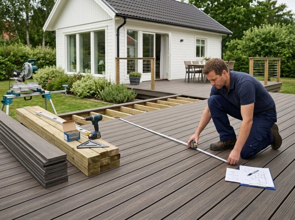 Kompositterrasse pris pr m2 hvad koster materialer og lægning